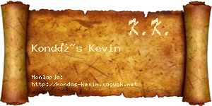 Kondás Kevin névjegykártya