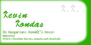 kevin kondas business card